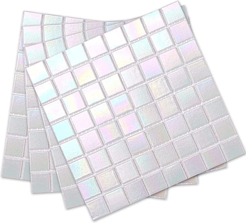 White Rainbow Square Glass Tile - Canada