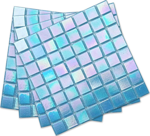 Blue Raibow Square Glass Tile