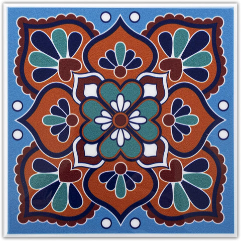 Colorful Talavera Mexican PVC Tile - Style 2