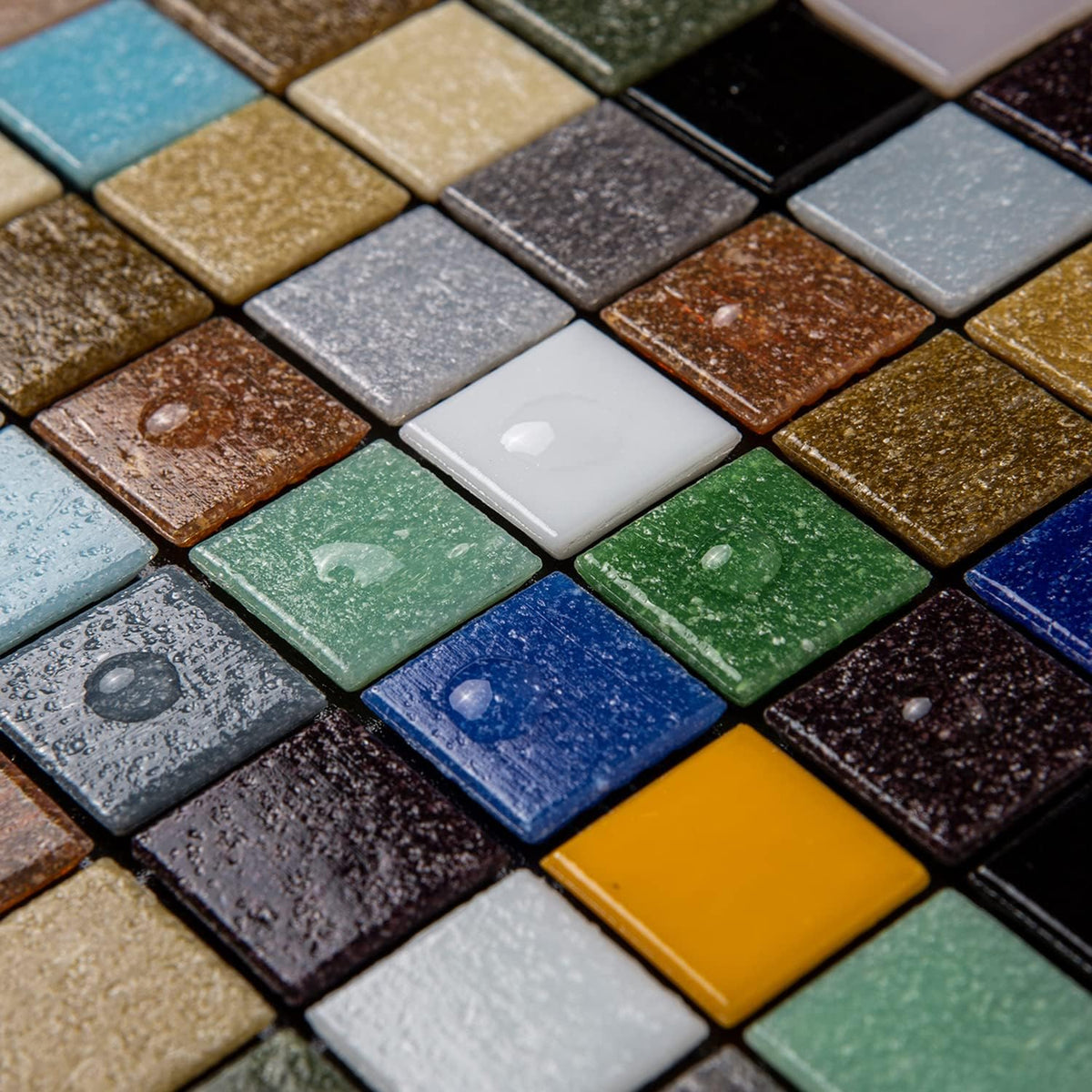 Colorful Mosaic Square Glass Tile Canada DICOFUN Tiles
