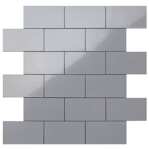 Polished Grey Ceramic Look Subway PVC Tile - UK