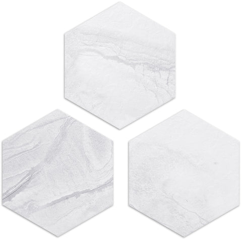 White Slate Hexagon PVC Tile
