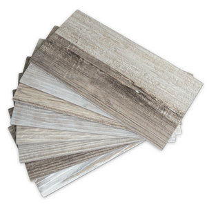 3''x6'' Beige and Brown Distressed Wood PVC Subway Tile