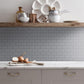 Polished Gray Ceramic Look Subway PVC Tile