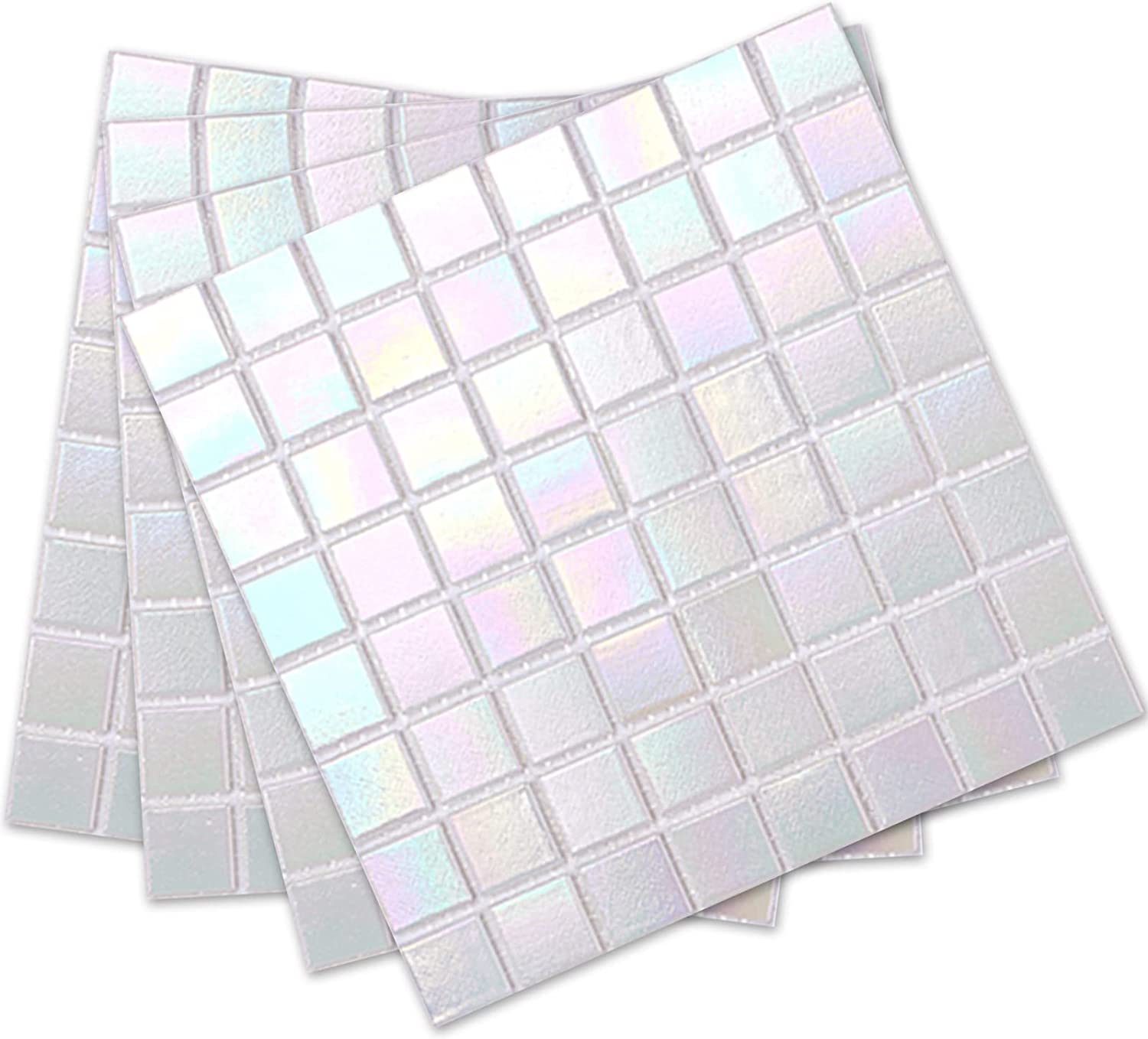 White Rainbow Square Glass Tile - Canada