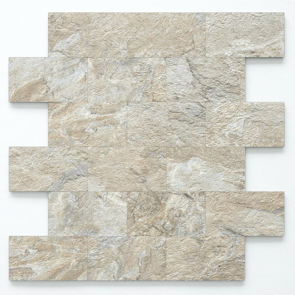 Beige Sandstone Sheeted PVC Subway Tile