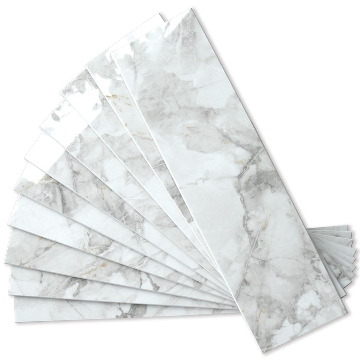 Polished White Marble 3''x12'' Subway PVC Tile