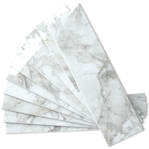 Polished White Marble 3''x12'' Subway PVC Tile