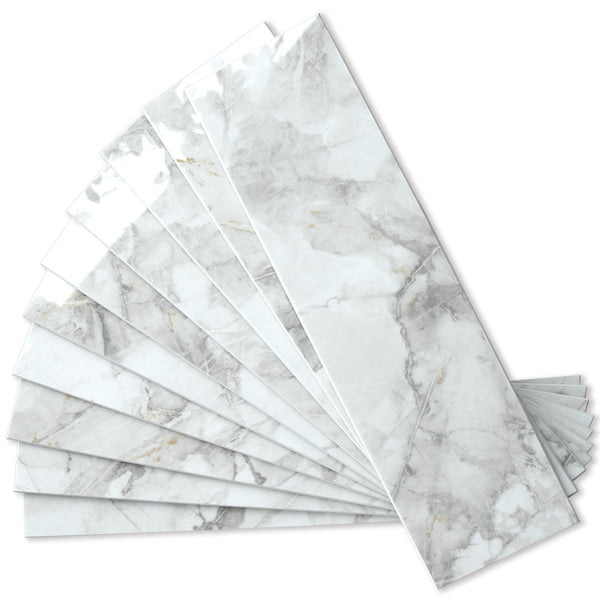 Polished White Marble 3''x12'' Subway PVC Tile