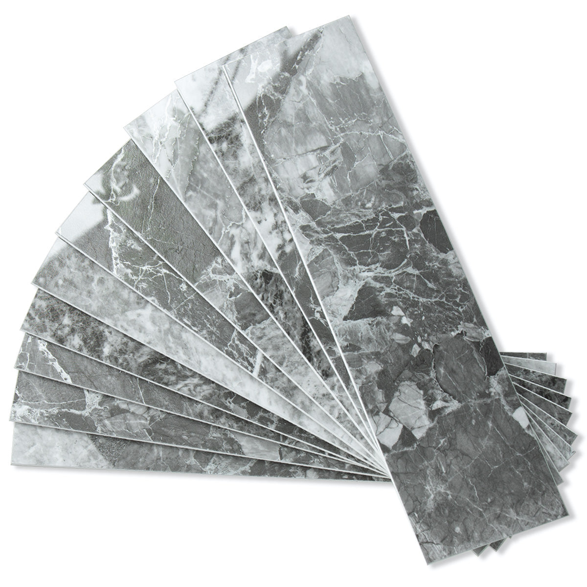 Polished Light Grey Marble 3''x12'' Subway PVC Tile