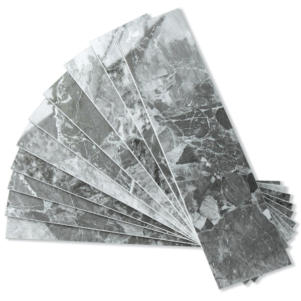 Polished Light Grey Marble 3''x12'' Subway PVC Tile