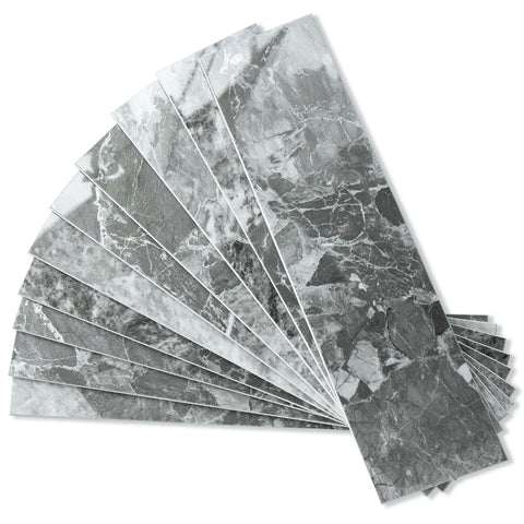 Polished Light Grey Marble 3''x12'' Subway PVC Tile