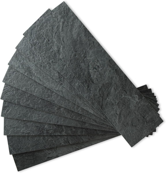 3''x12'' Black Slate Subway PVC Tile