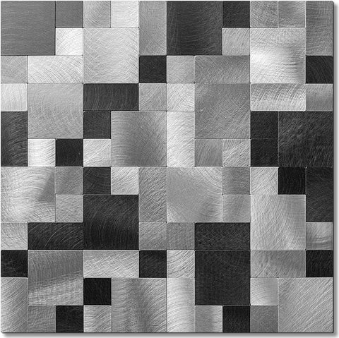Silver Brushed Stainless Square Mosaic PVC Tile – DICOFUN Tiles
