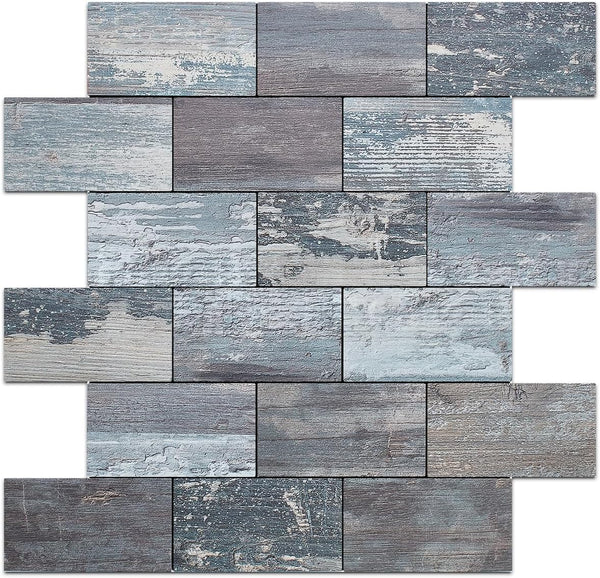 Distressed Wood Subway PVC Tile - UK