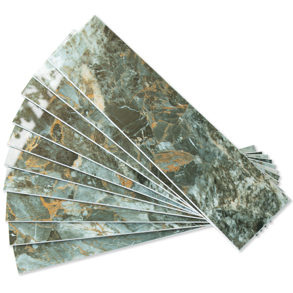 3''x12'' Polished Green Marble 3''x12'' Subway PVC Tile