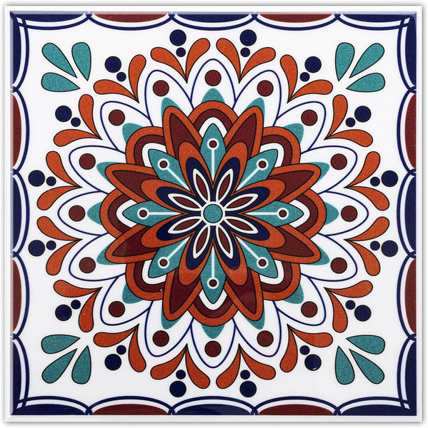 Colorful Talavera Mexican PVC Tile - Style 4