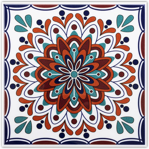 Colorful Talavera Mexican PVC Tile - Style 4
