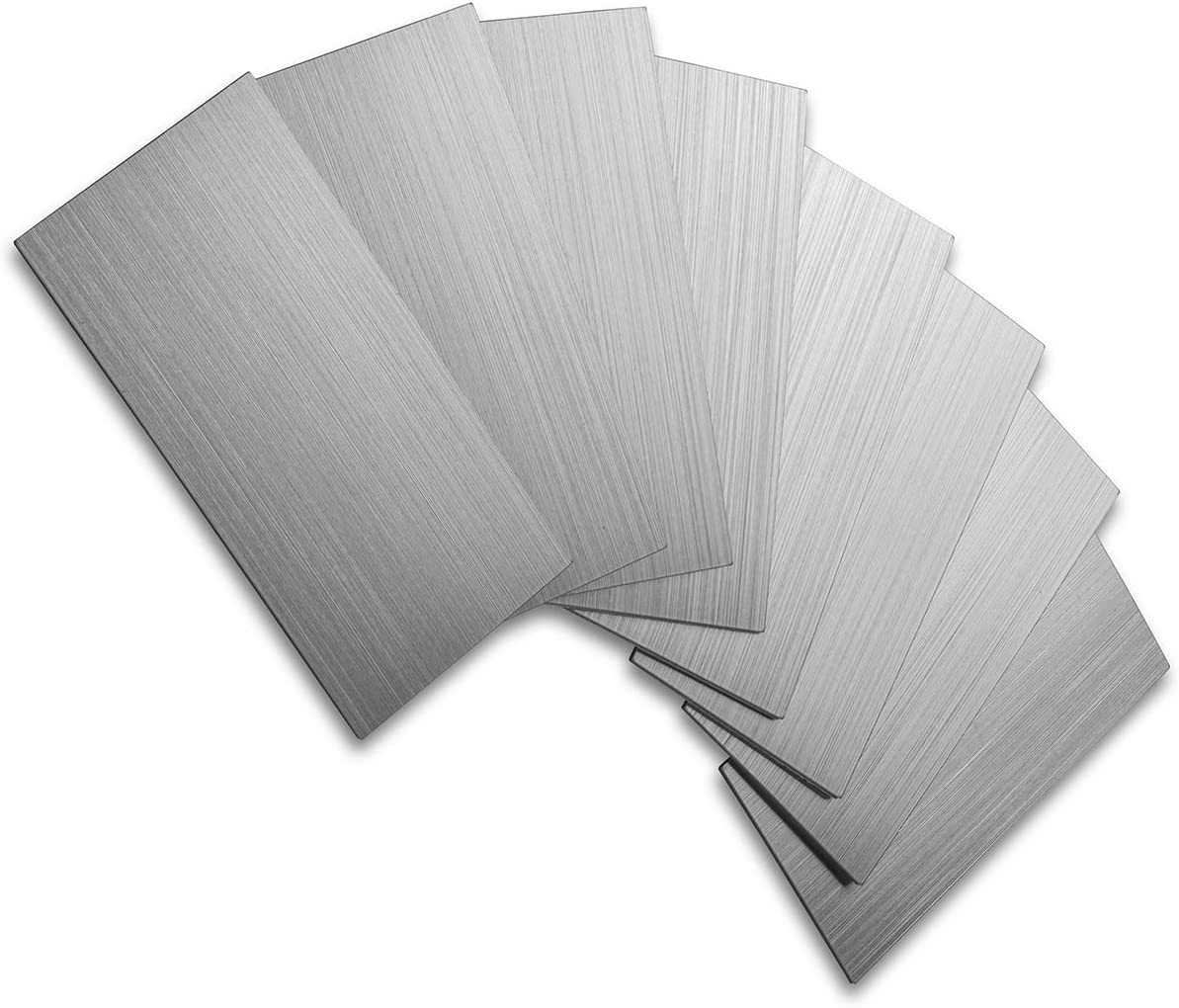 3''x6'' Silver Brushed Stainless Subway PVC Tile