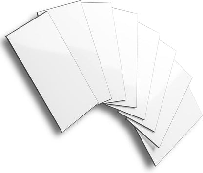 3''x6'' Polished White Ceremic Look PVC Tile With Faux Grout Line