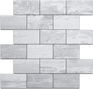 White Vintage Wood Subway PVC Tile - UK