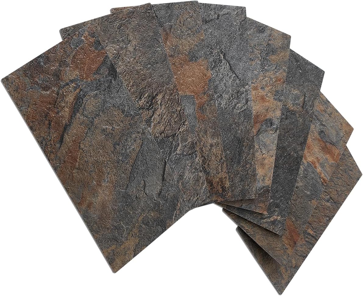 3'‘x6'' Rust Slate Subway PVC Tile