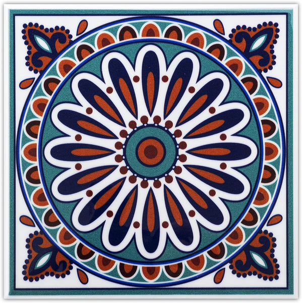 Colorful Talavera Mexican PVC Tile - Style 8