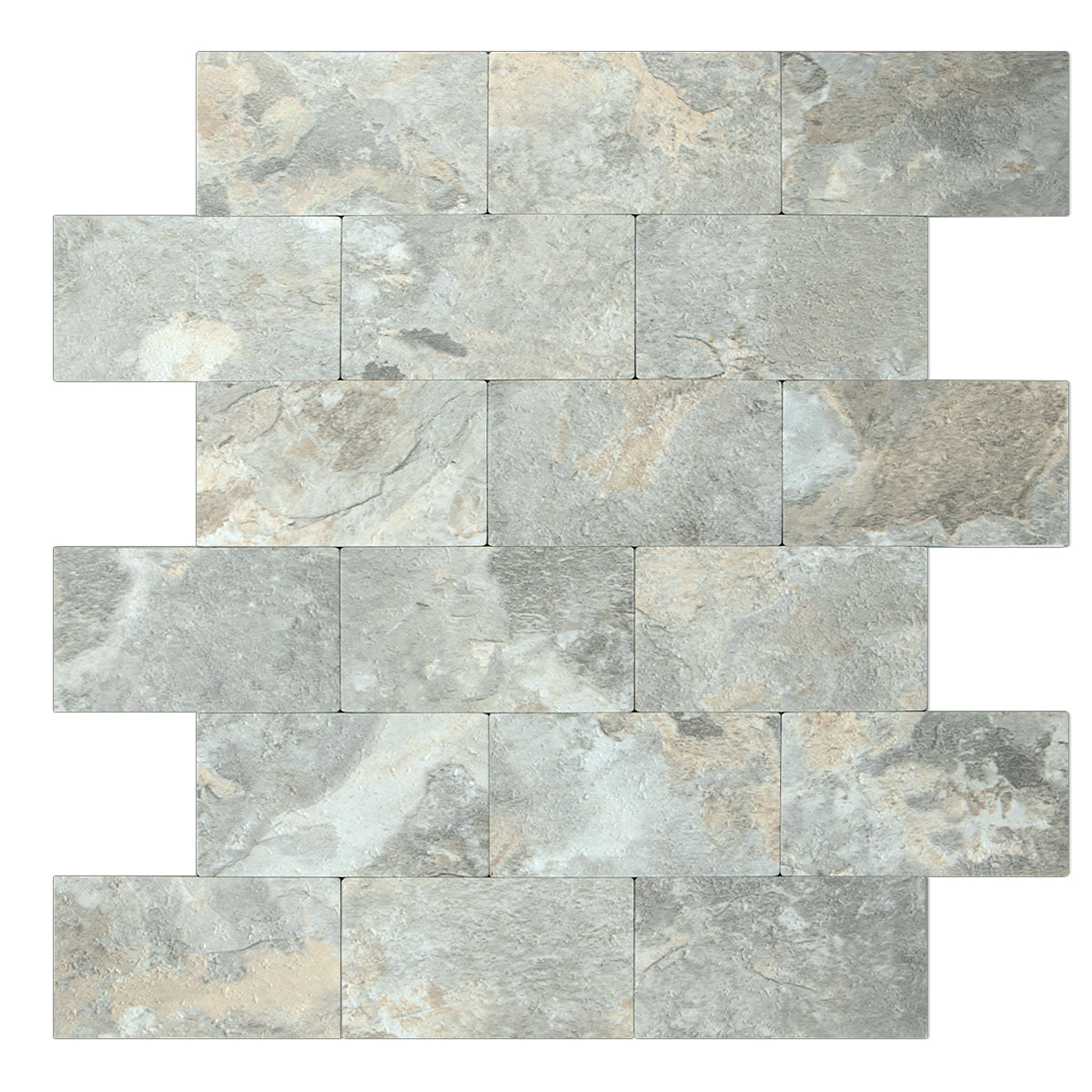 Beige and Gray Slate PVC Subway Sheet