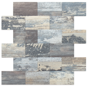 Distressed Wood Subway PVC Tile Sheet