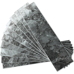 3''x12'' Polished Dark Grey Marble 3''x12'' Subway PVC Tile