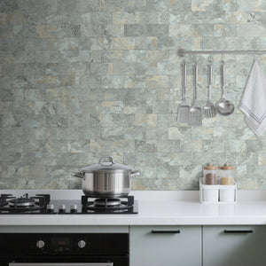 12‘’x12'' Grey and Beige Slate Subway PVC Sheet