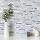 Light Grey Faux Stone Stacked PVC Mixed Silver Metal Chips