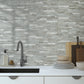 Grey Mountain Rock Stacked Linear PVC Tile Mixed Metal Silver