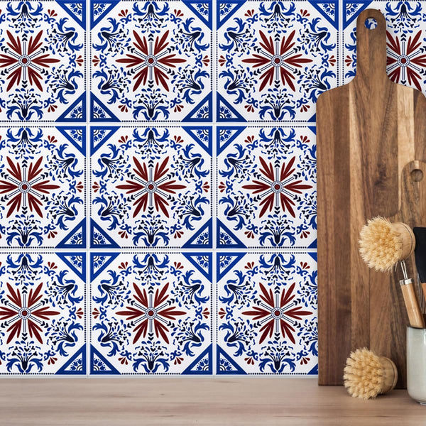 Colorful Talavera Mexican PVC Tile - Style 9