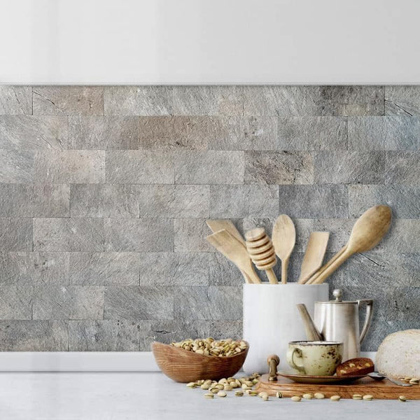 Gray Mountain Rock Look Subway PVC Tile