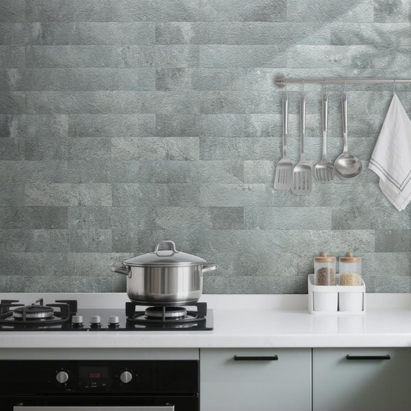 3''x12'' Grey Mountain Rock Subway PVC Tile