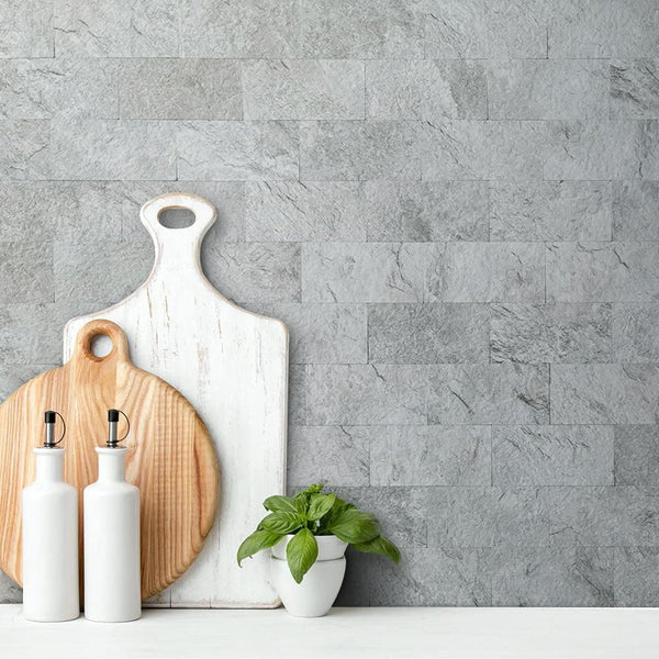 Light Gray Slate Subway PVC Tile