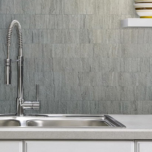 Gray Stone Look Subway PVC Tile