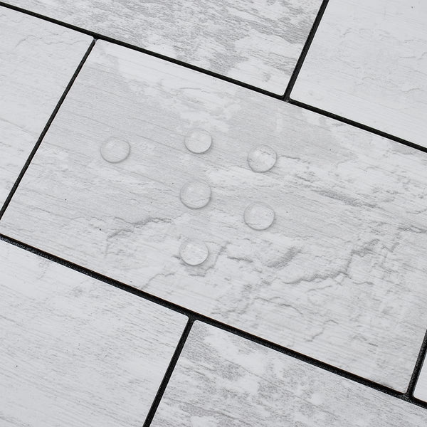 White Vintage Wood Subway PVC Tile - UK