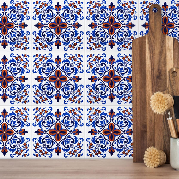 Colorful Talavera Mexican PVC Tile - Style 5