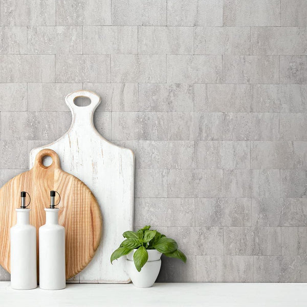 Light Beige Marble Look Subway PVC Tile - UK