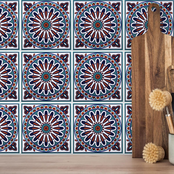 Colorful Talavera Mexican PVC Tile - Style 8