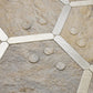 Beige Sandstone Hexagon PVC Tile Mixed light Golden Metal Chips