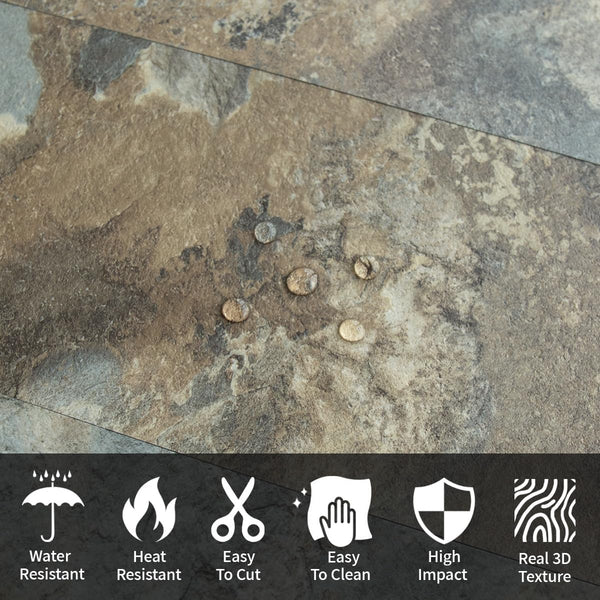 6''x12'' Beige & Brown Subway PVC Tile