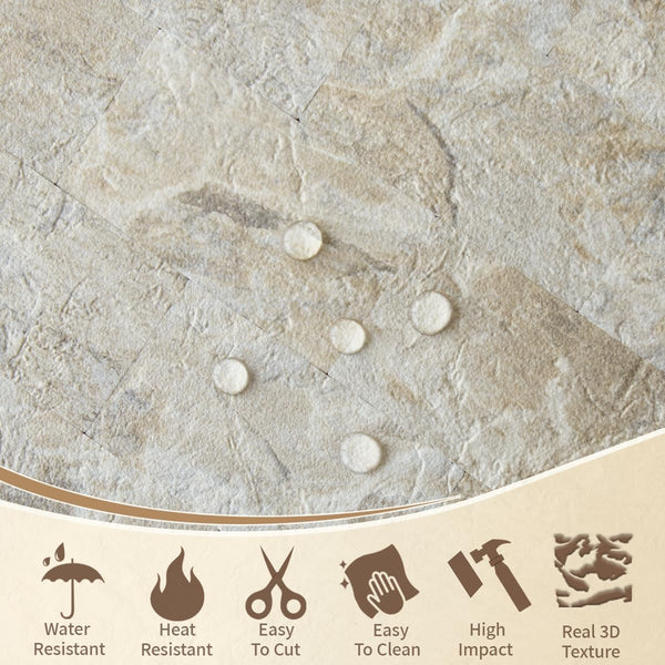 Beige Sandstone Sheeted PVC Subway Tile