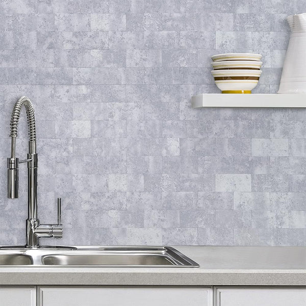 Dark Gray Faux Cement Subway PVC Tile - Canada