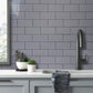 3''x6'' Polished Grey Ceremic Look Thick PVC Tile With Faux Black Grout