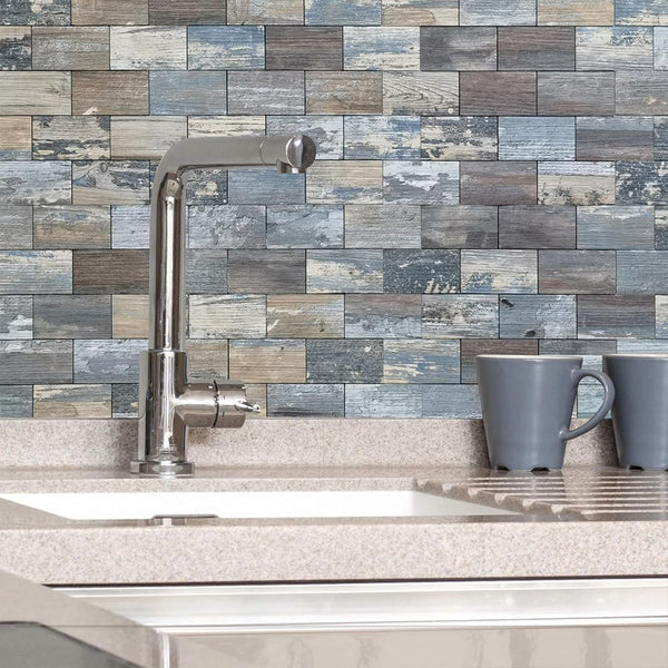 Distressed Wood Subway PVC Tile