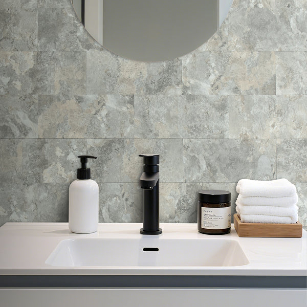 6‘’x12'' Grey and Beige Slate Subway PVC Tile