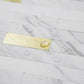 White Faux Marble Stacked PVC Mixed Gold Metal Chips
